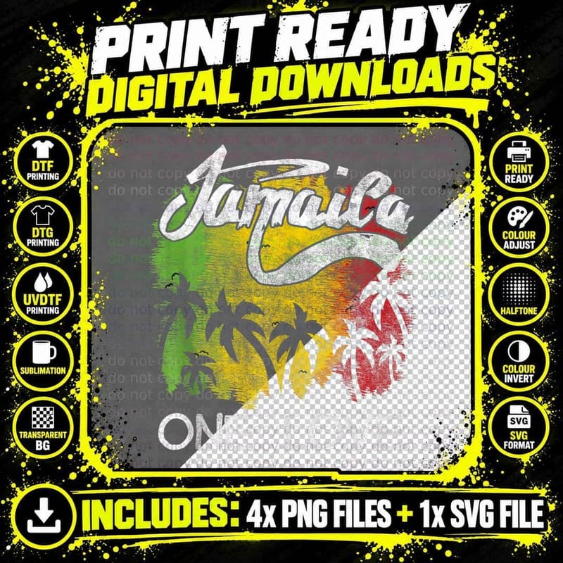 Jamaica One Love Jamaican Pride Wah Gwaan Vacation T Png SVG Digital Bundle