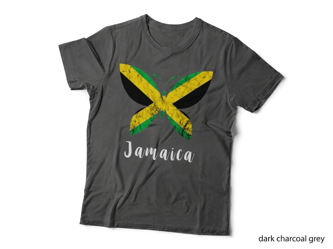 Jamaica Pride Butterfly Jamaican Flag Roots Caribbean T-Shirt