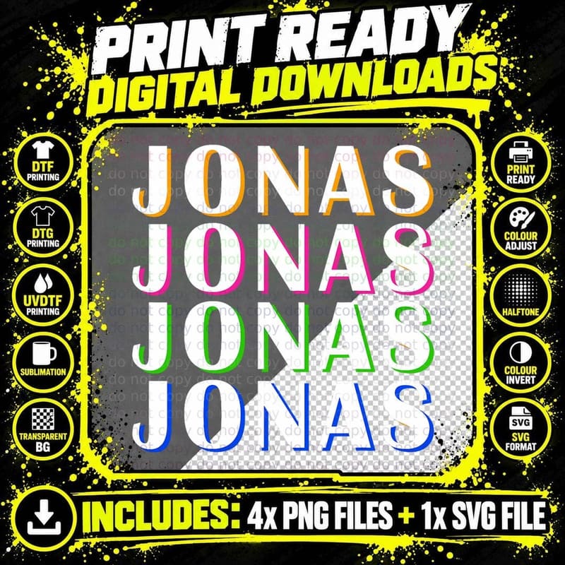 Jonas Name Pride First Given Funny Gift T-Shirt Png SVG Digital Bundle