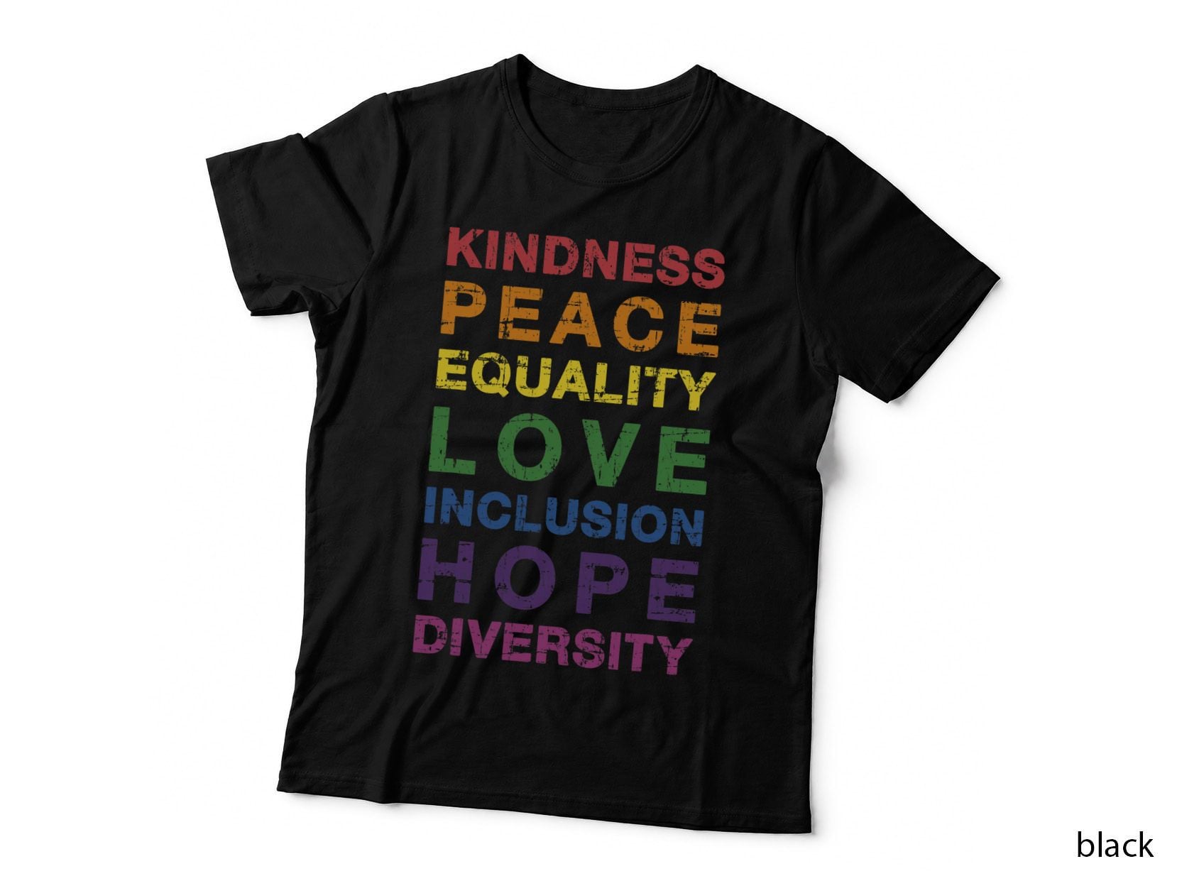 Kindness Peace Equality Rainbow Flag for Pride Month T-Shirt