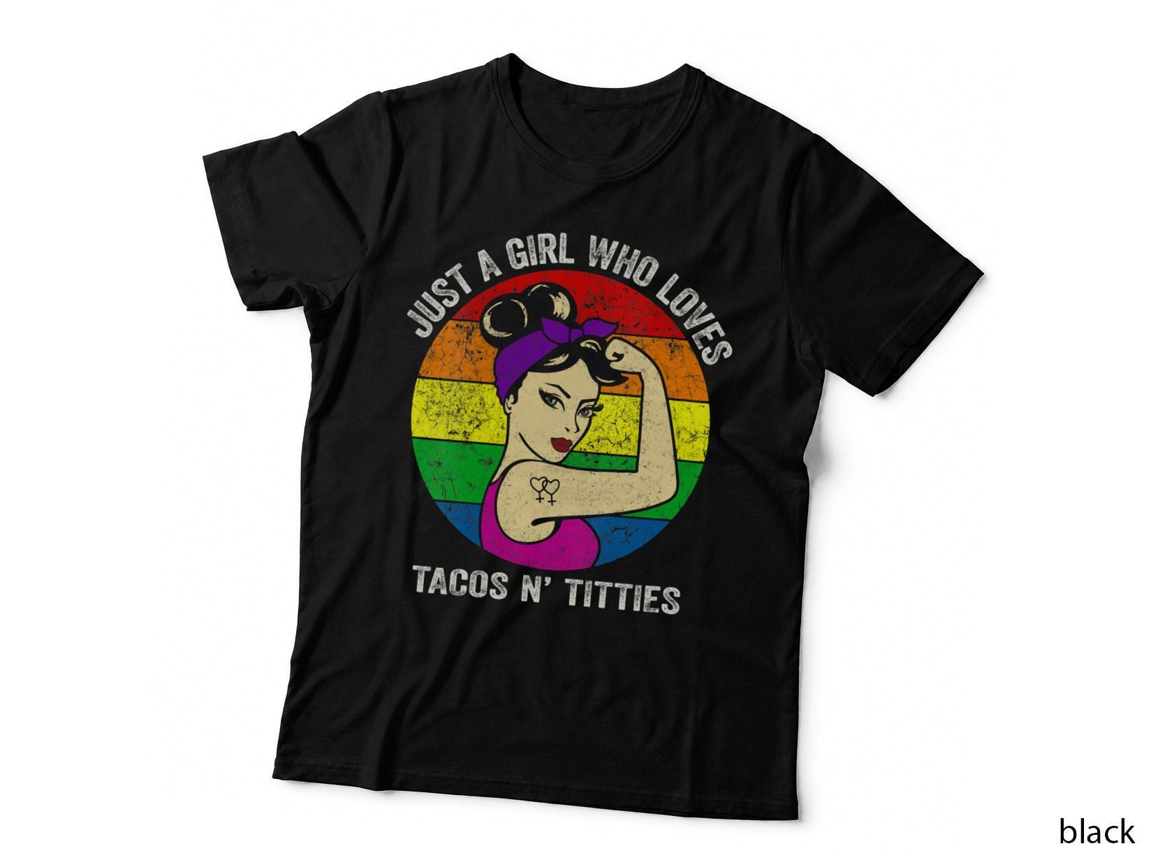 LGBT Gay Pride Parade Lesbian Girl Loves Ta, Lesbian Pride T-Shirt