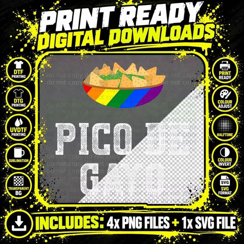 LGBT Pico De Gayo - Funny Gay Outfit Gay Pride Gay Png SVG Digital Bundle