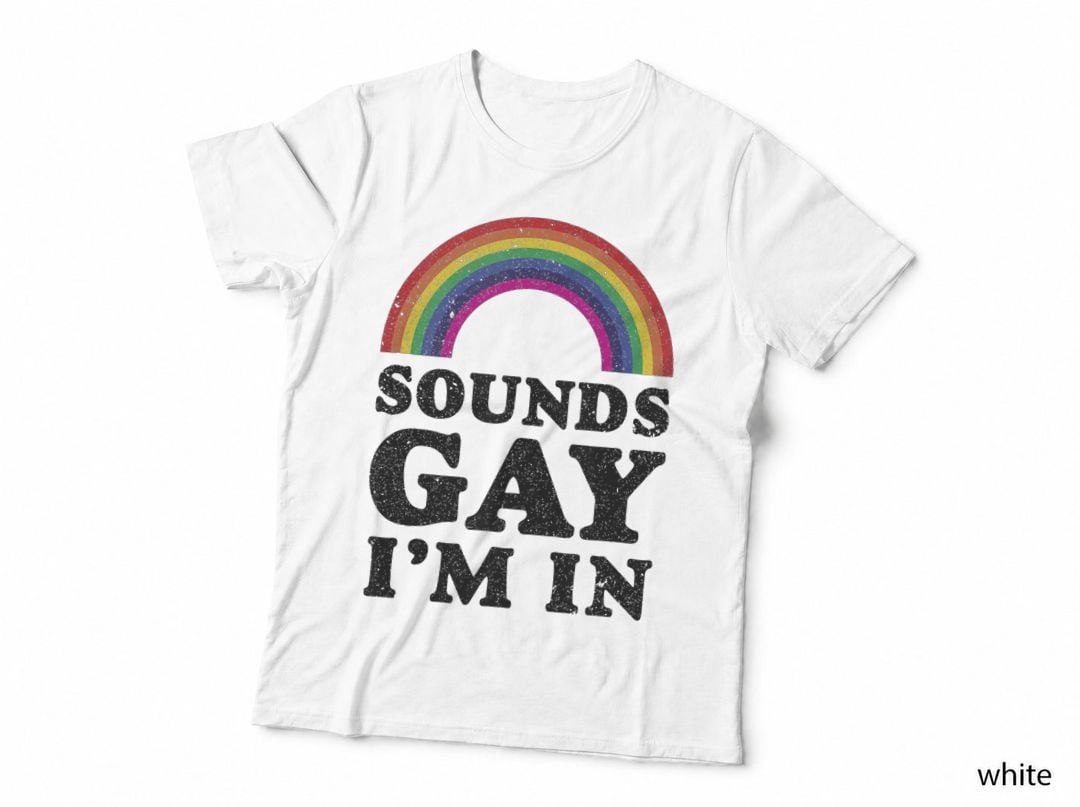 LGBT Rainbow Pride Sounds Gay I'm in Distressed Vintage Gift T-Shirt