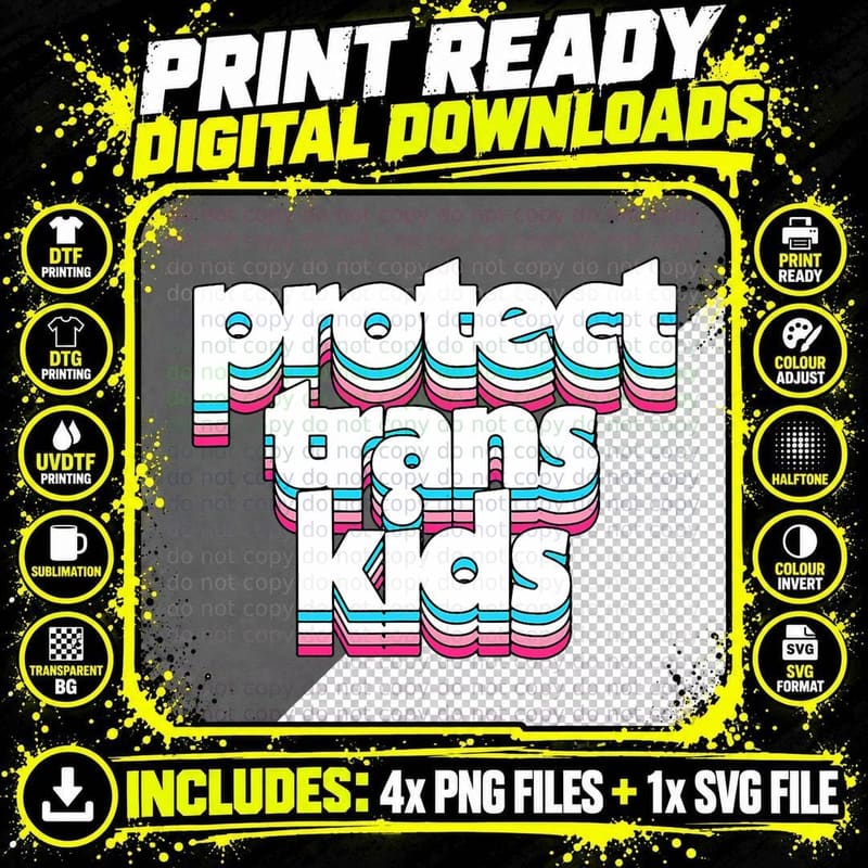 LGBT Support Protect Trans Kid, LGBT Pride T-Shirt Png SVG Digital Bundle