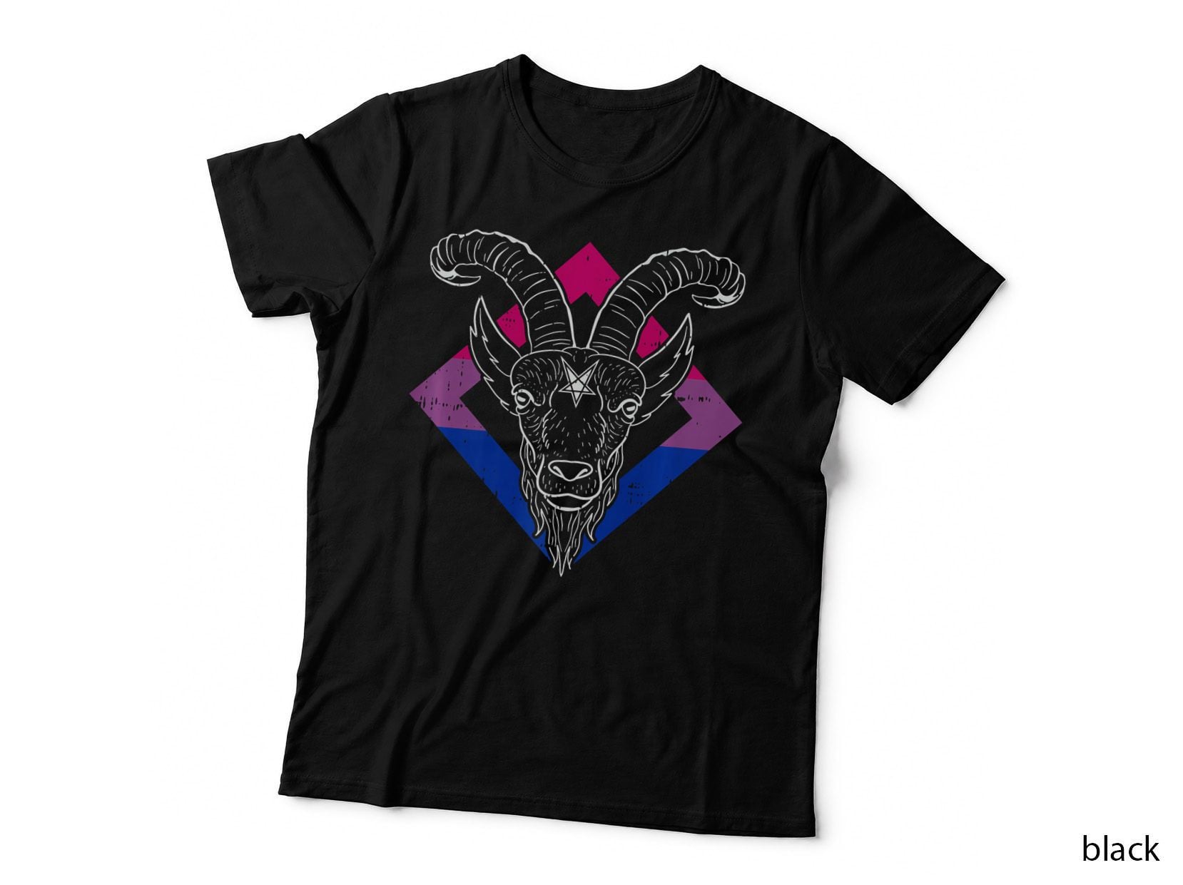 LGBT-Q Goth Bisexual Pride Gay Baphomet Gothic Men Women T-Shirt