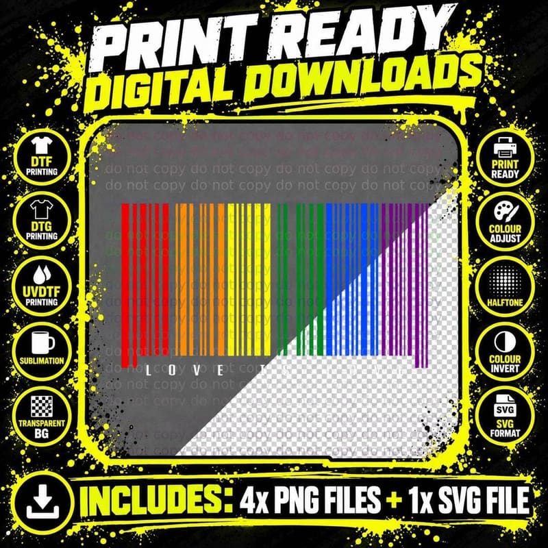 LGBTQ Gay Pride T-Shirt Png SVG Digital Bundle