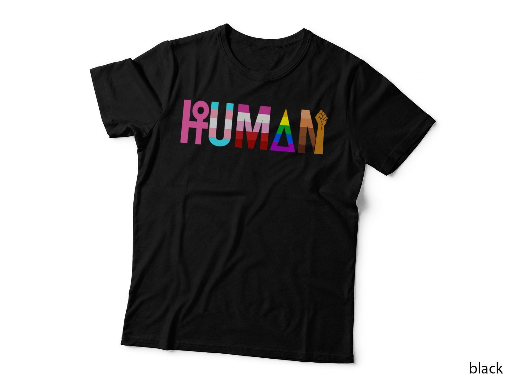 LGBTQ HUMAN Rainbow Love Is Love LGBT Gay Lesbian Pride T-Shirt