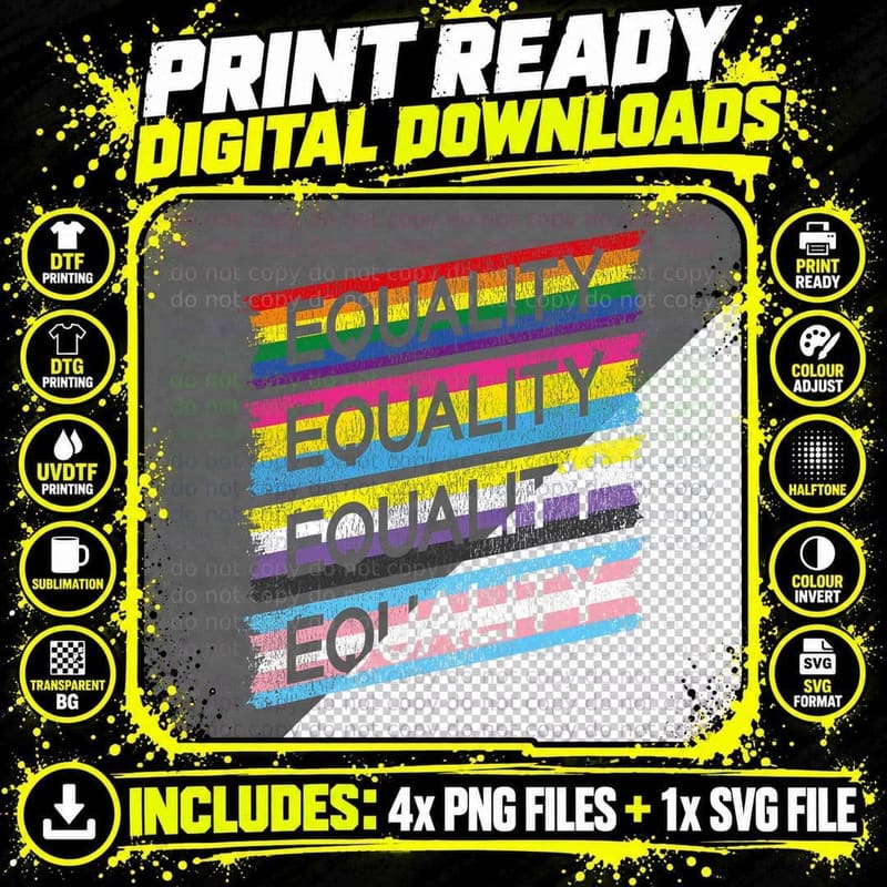 LGBTQ Pride Equality Transgender Pansexual Non Binary Png SVG Digital Bundle