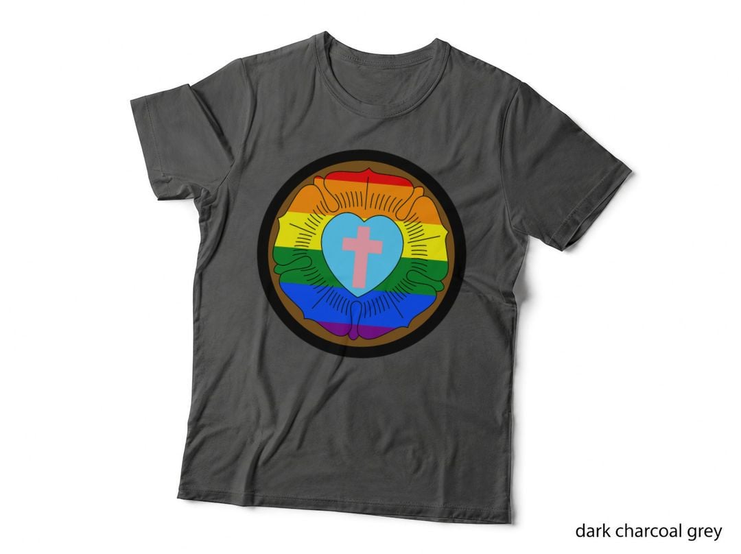 LGBTQ Progress Pride Lutheran Rose Gay Transgender Rainbow T-Shirt