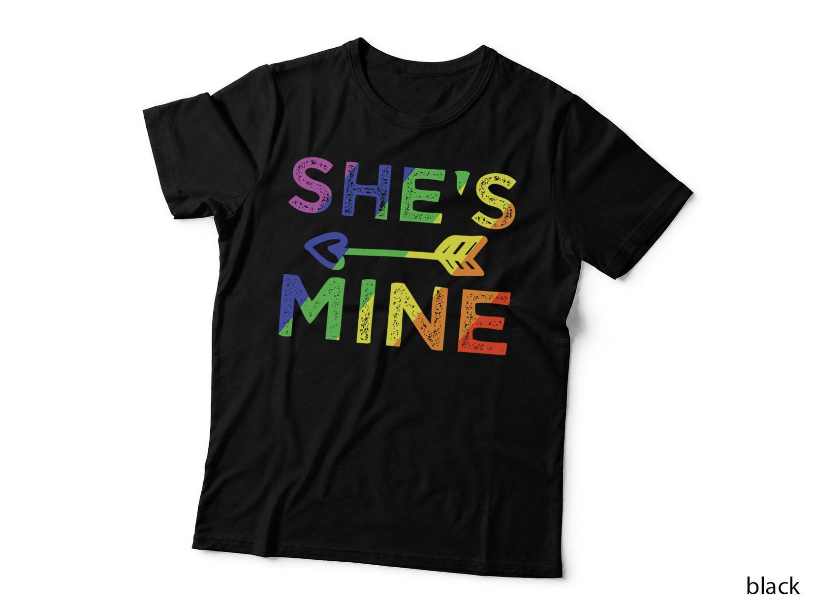 Lesbian Couple She's Mine I'm Hers Matching LGBT Pride T-Shirt