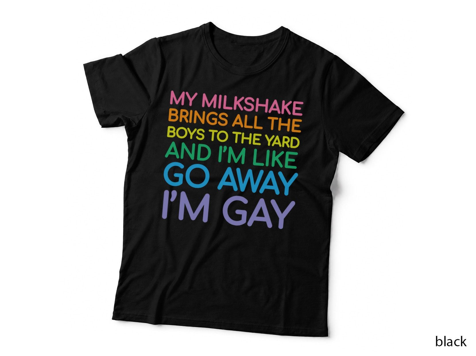 Lesbian Flag Gay Pride Rainbow LGBT Funny Queer My Milkshake T-Shirt