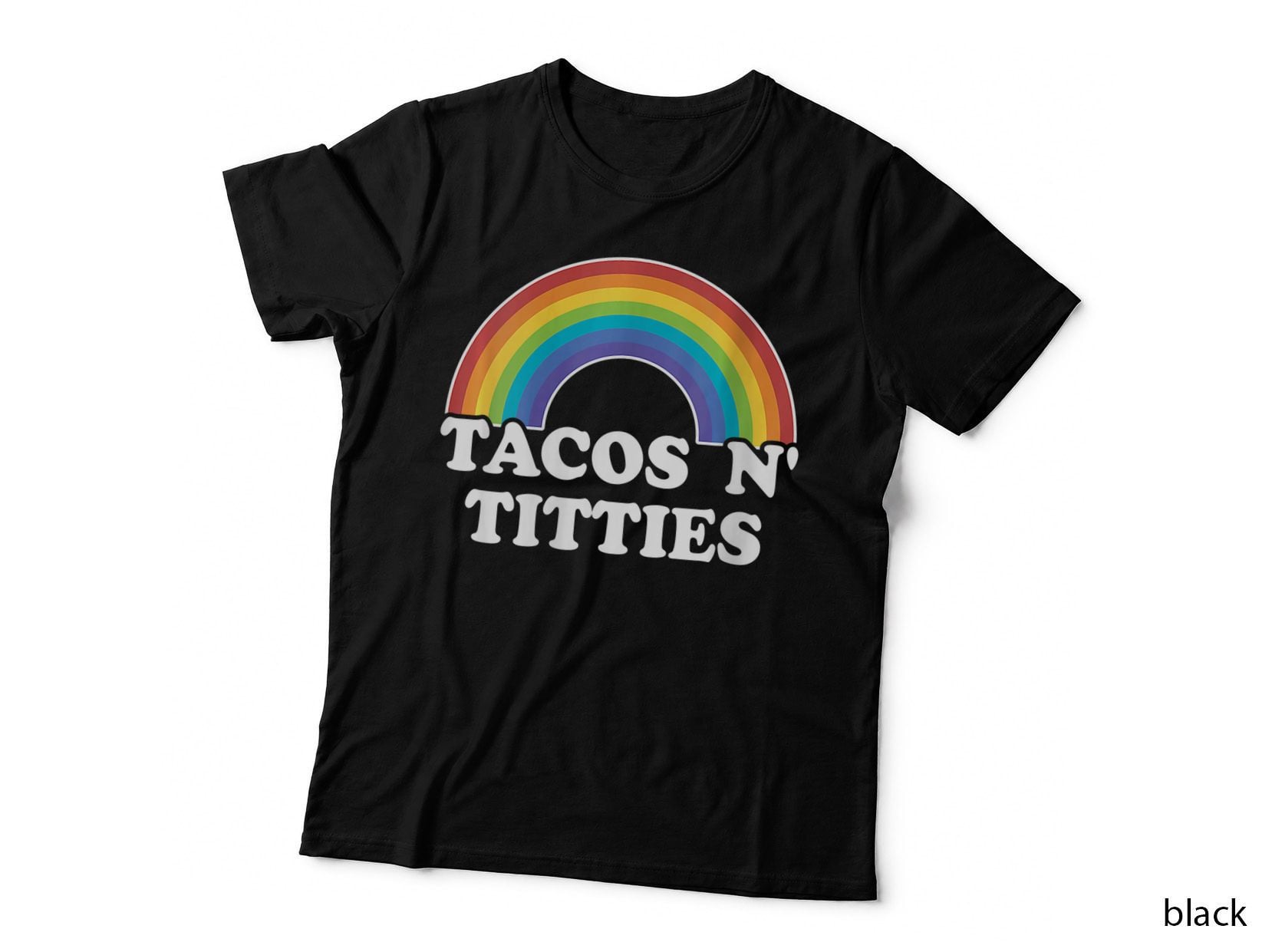 Lesbian Gay Pride S Women Girl Tacos and Titties Rainbow T-Shirt