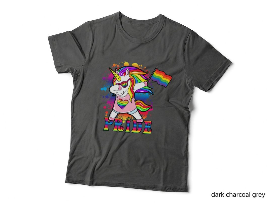 Lesbian Unicorn Dabbing Gay Rainbow Pride LGBT T-Shirt
