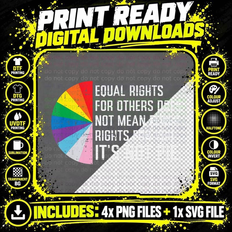 Lgbt Equal Rights for Others Gay Pride Month Men Women Png SVG Digital Bundle