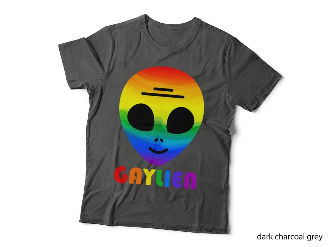 Lgbt Pride Gay Alien Gaylien Ufo Lover Rainbow Flag Support T-Shirt