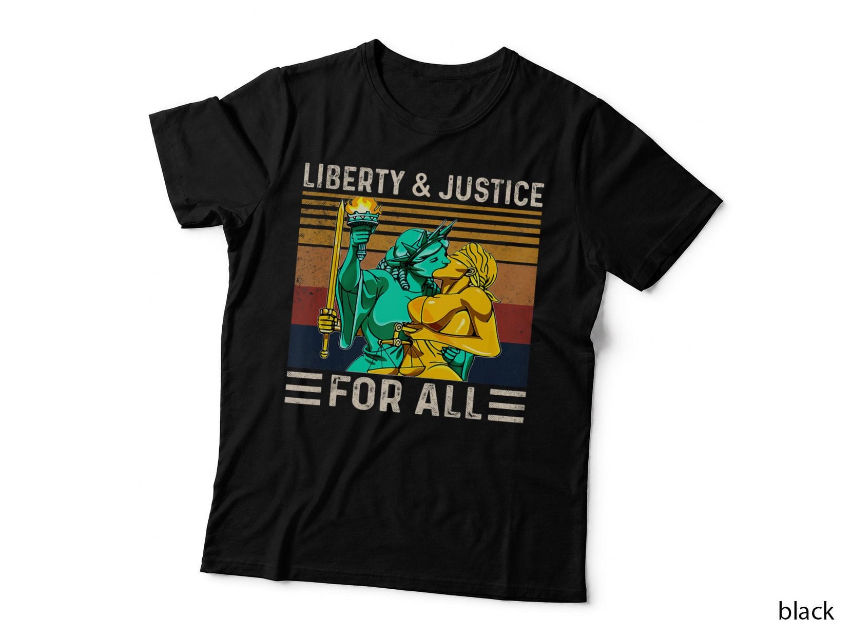 Liberty & Justice for All Lesbian, Lgbt Pride, Gift T-Shirt