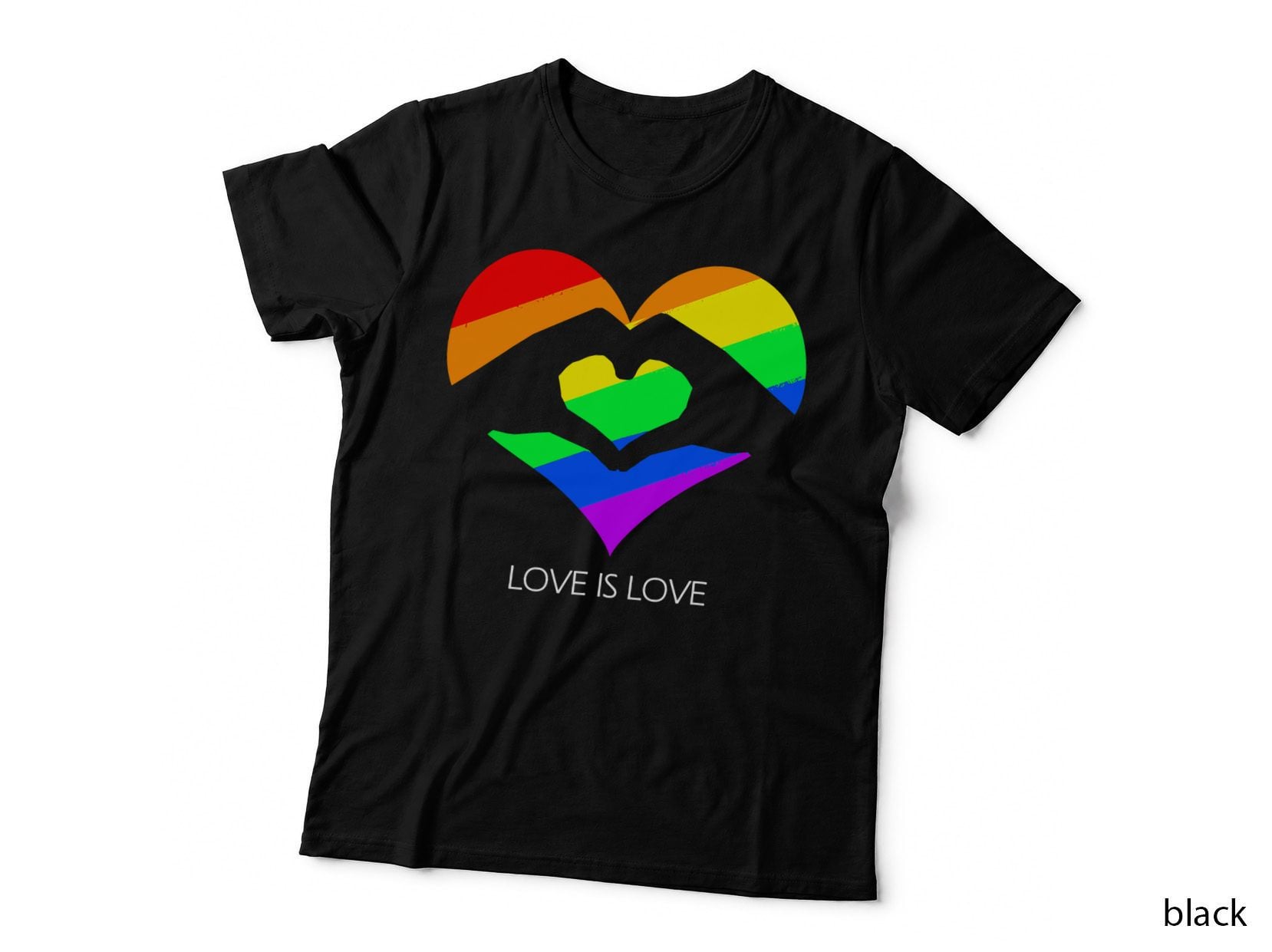 Love Is Love LGBT Hands Love Heart T-Shirt