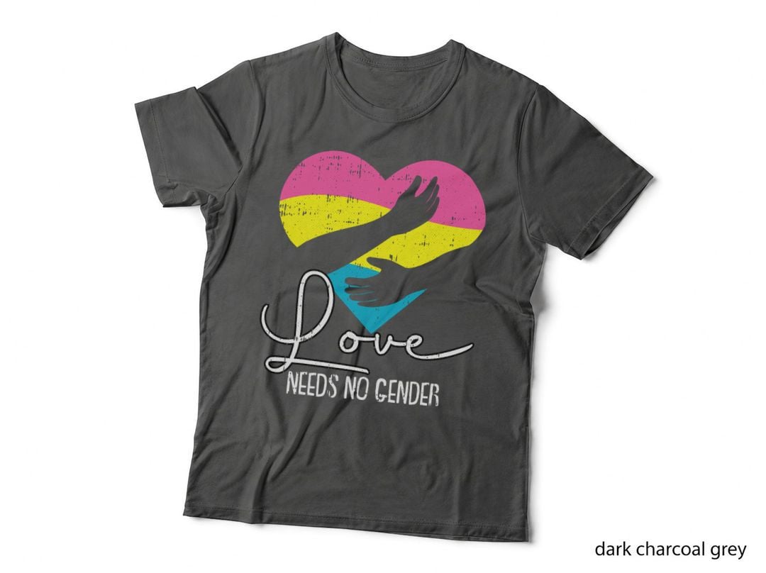 Love Needs No Gender Pansexual Pride Heart LGBT-Q Ally Pan T-Shirt