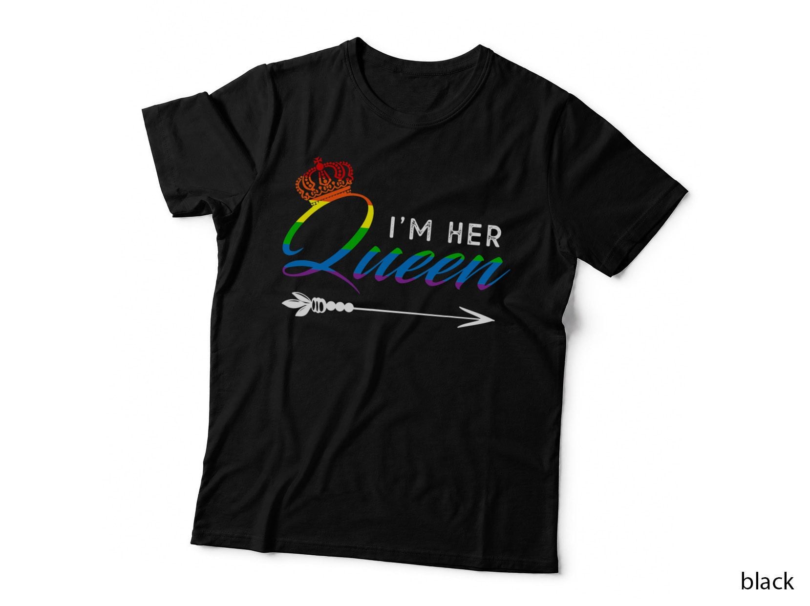 Matching Lesbian Couple Her Queen Girlfriend Pride LGBT T-Shirt