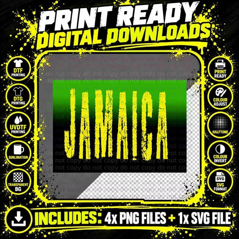 Men Women Jamaica Flag Pride Jamaican Clothing Jamaica Png SVG Digital Bundle