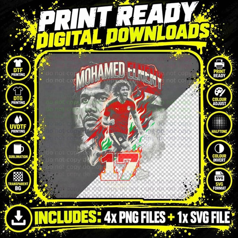 Mohamed Elneny 17 National PRIDE Egypt World Cup 2026 Png SVG Digital Bundle