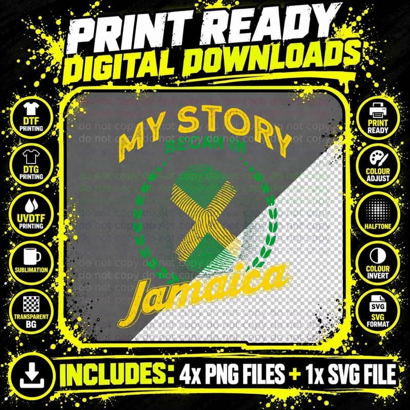My Story Began in Jamaica Pride Jamaican Moms Jamaica Png SVG Digital Bundle