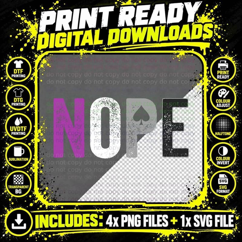 NOPE Asexual Pride Shirt - Asexuality ACE Flag Ally Gift Png SVG Digital Bundle