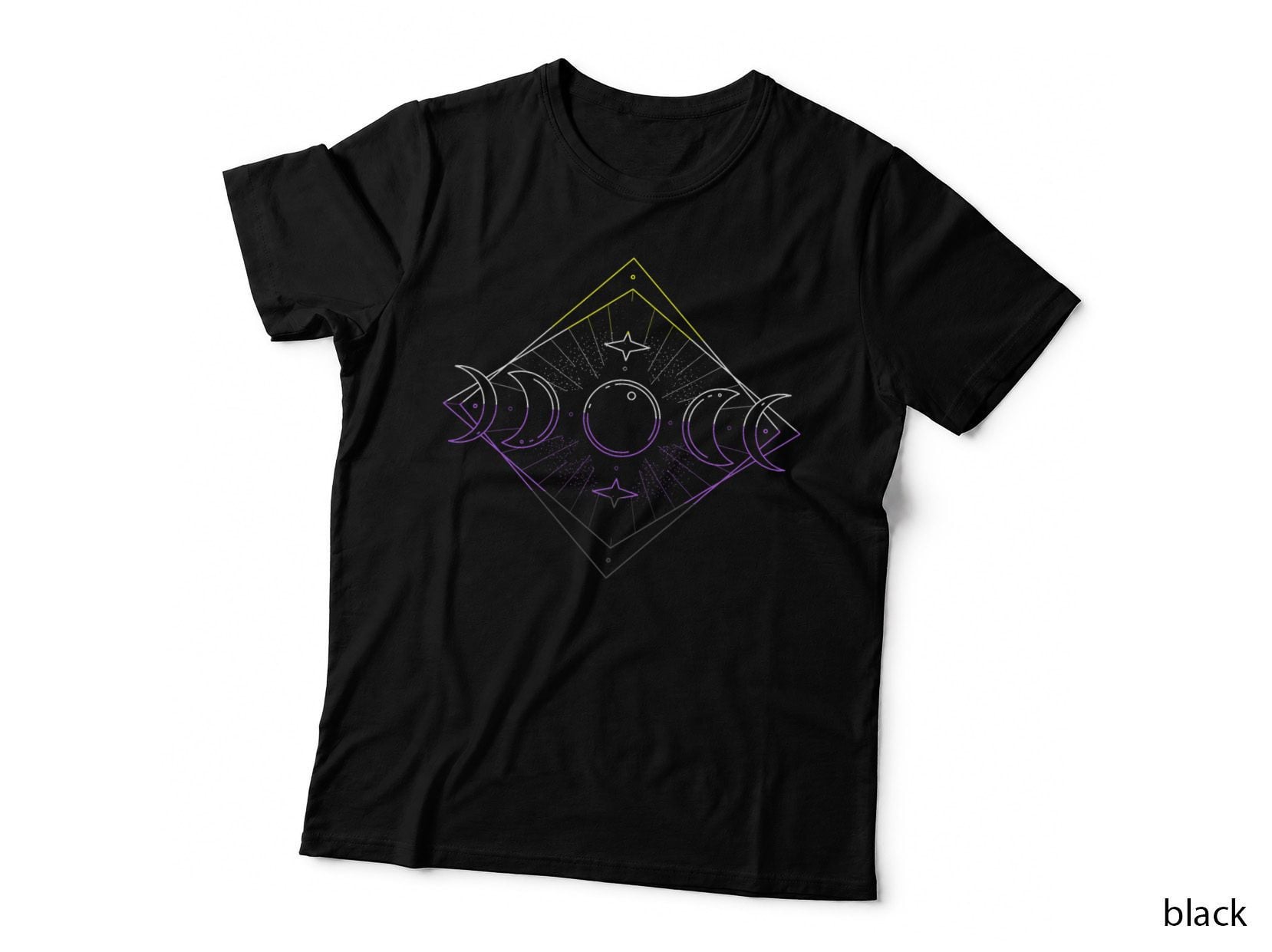 Nonbinary Moon Phase Nonbinary Pride LGBT Nonbinary Flag T-Shirt