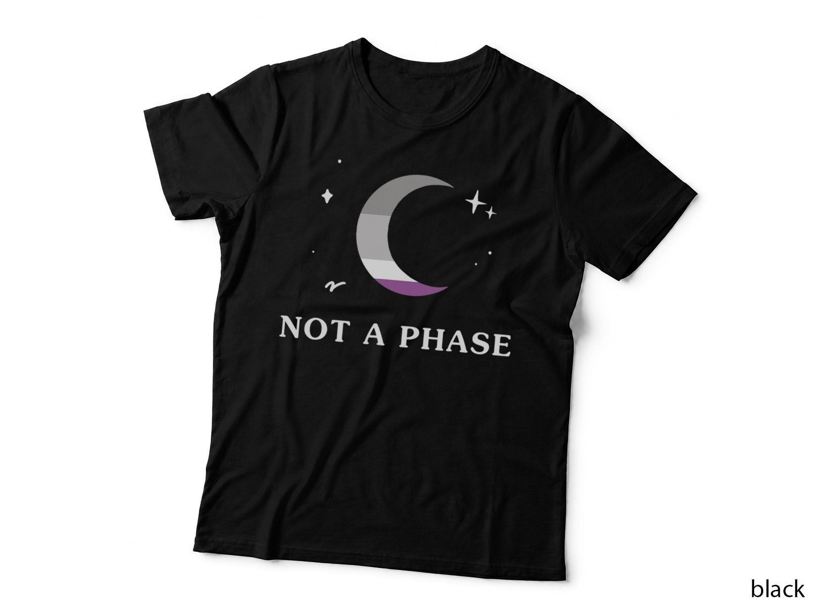 Not a Phase Asexual LGBTQ Ace Pride Flag Moon T-Shirt