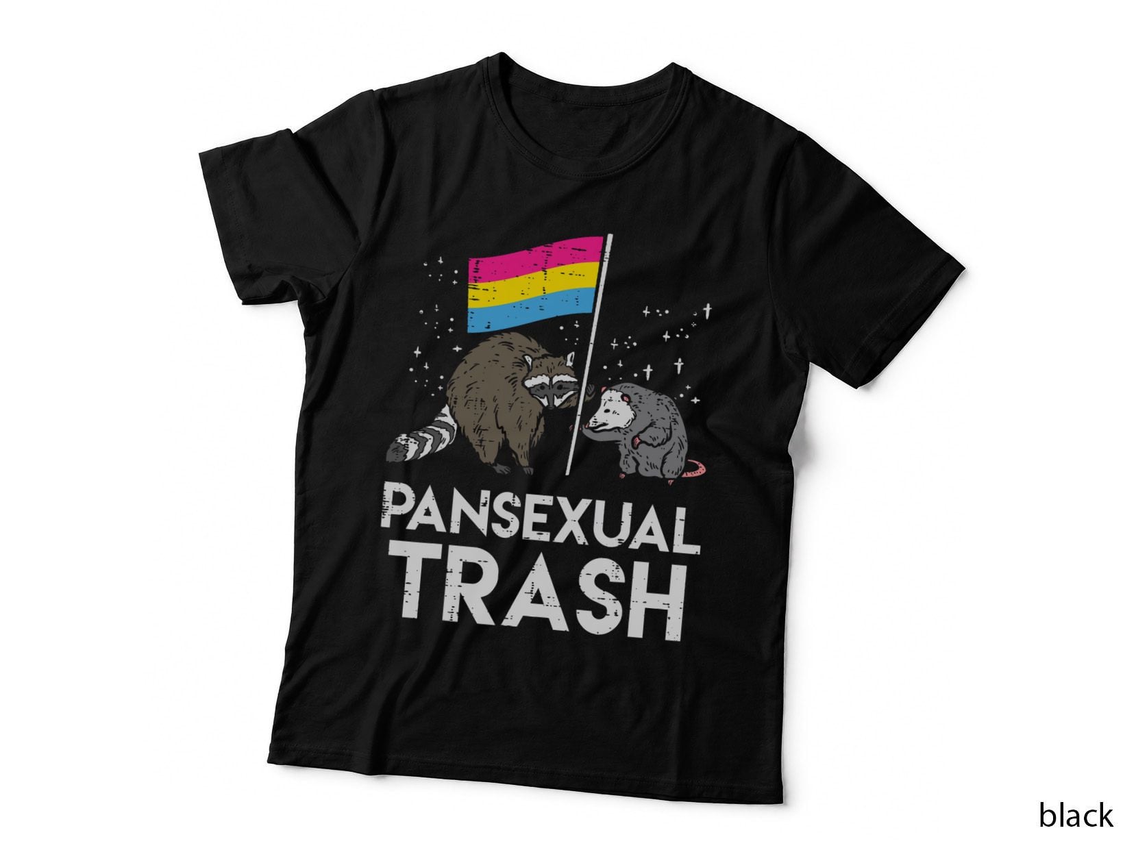 Pansexual Trash Raccoon Opossum Funny LGBTQ Pan Pride T-Shirt