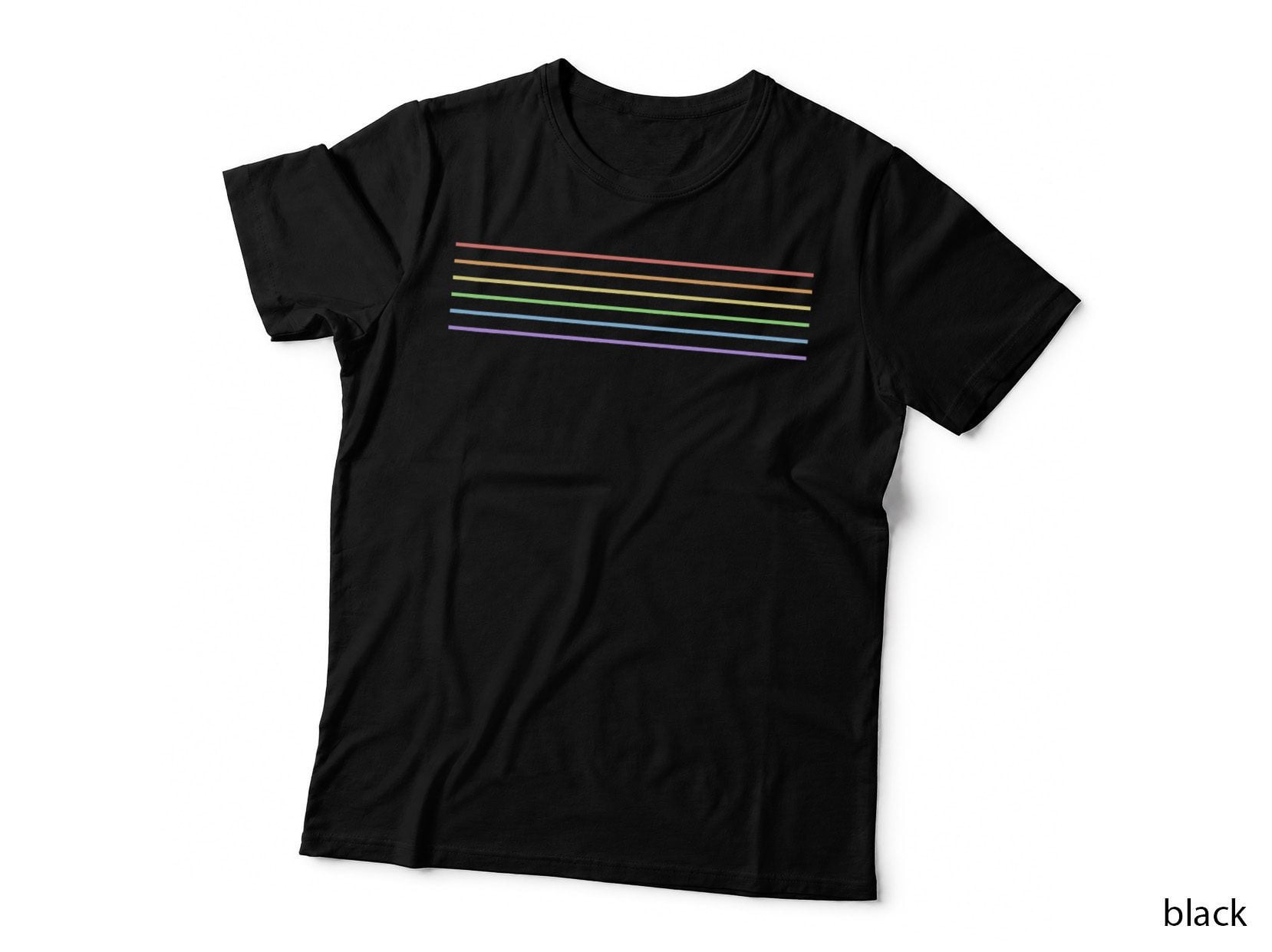 Pastel Lines Rainbow Subtle Pride LGBT Gay Pride Month Ally T-Shirt