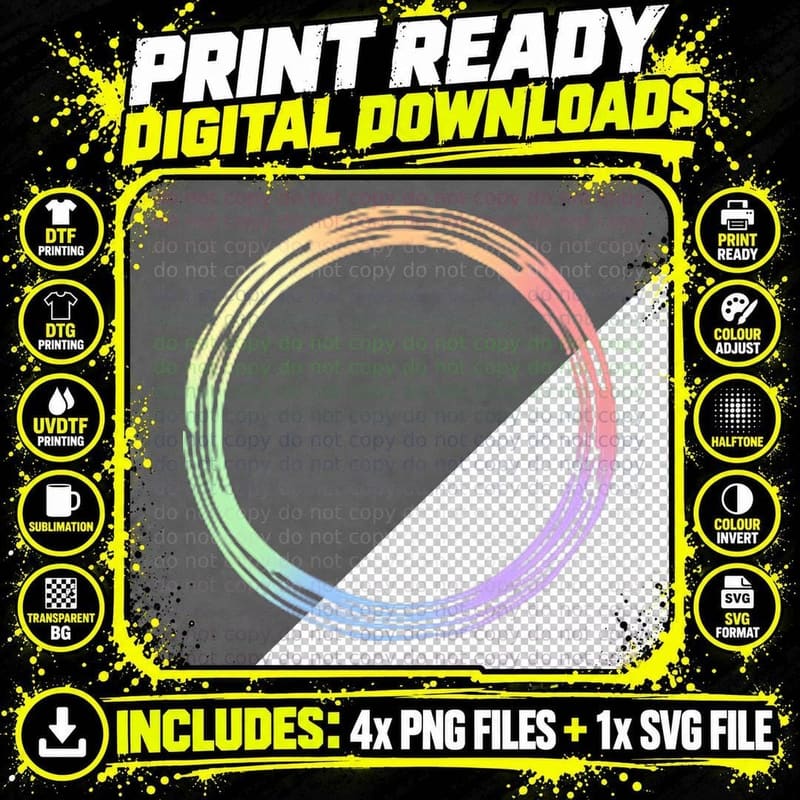 Pastel Rainbow Circle Subtle Pride LGBT Gay Rights Png SVG Digital Bundle