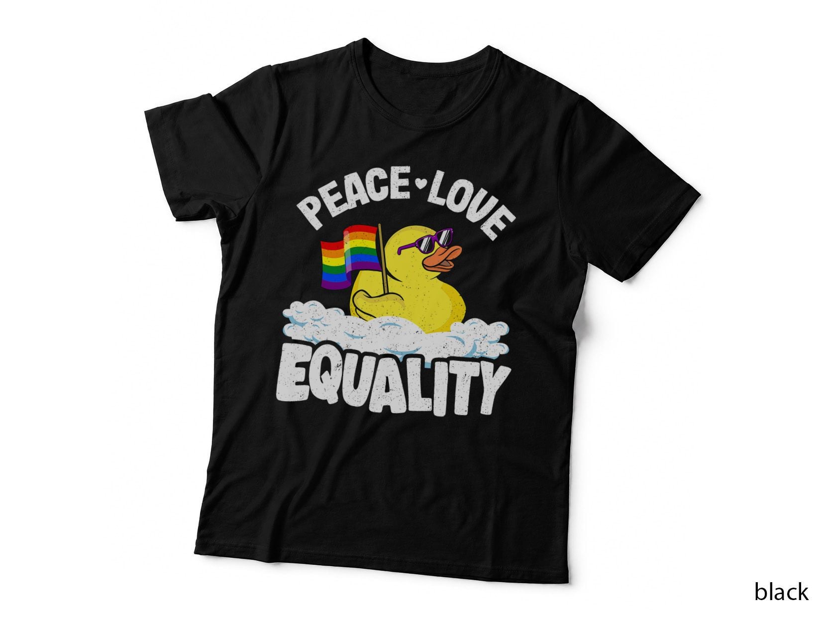 Peace Love & Equality Rubber Duck Gay Pride Rainbow LGBT T-Shirt