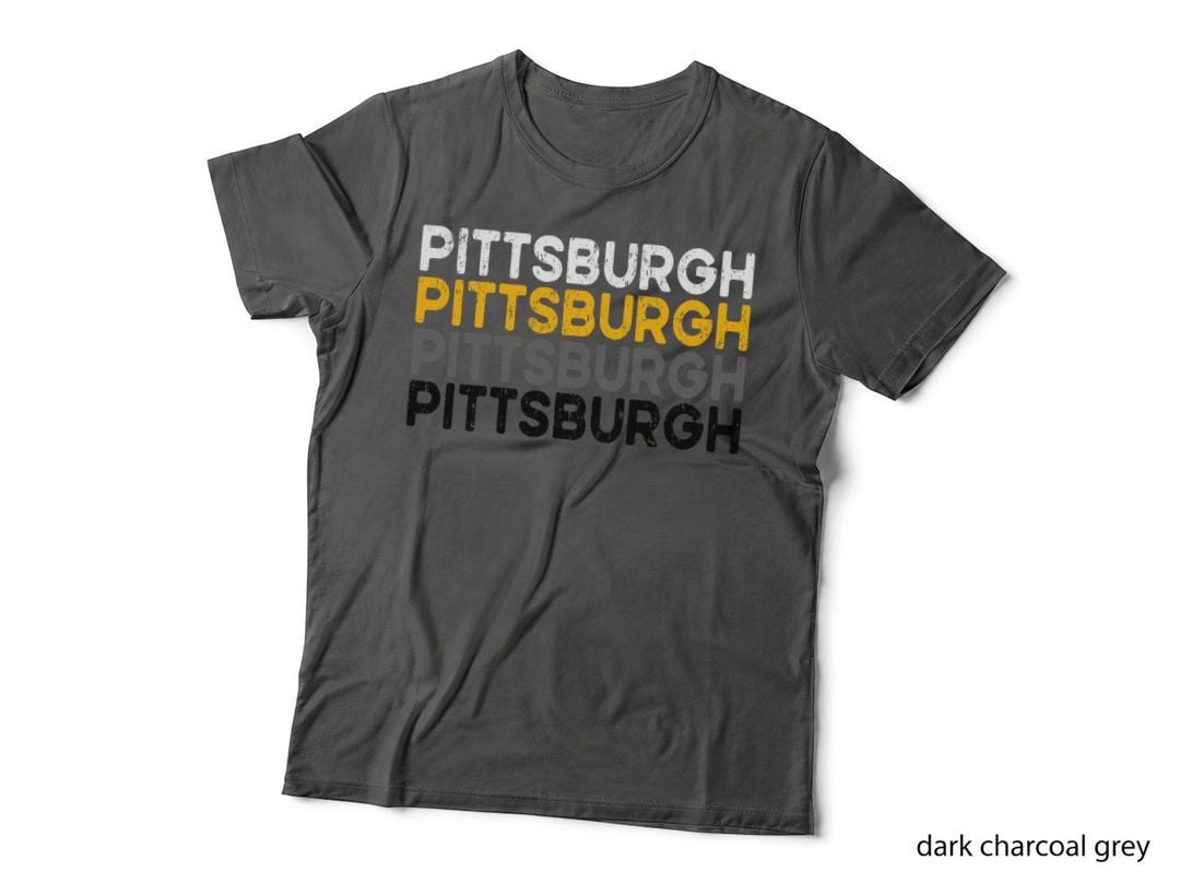 Pittsburgh 412 Pride Love Yinzer Faded PA Letters PGH T-Shirt