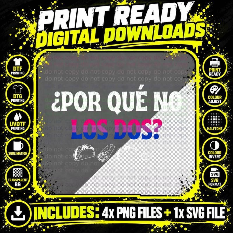 Por Qué No Los Dos Why Not Both Funny Bisexual Pride Png SVG Digital Bundle