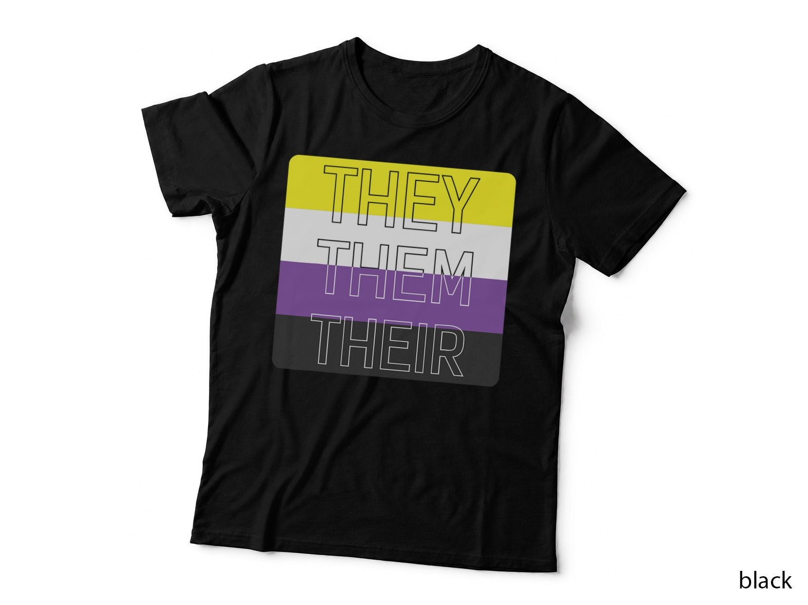 Pride Month Non-Binary Flag Pronouns LGBT T-Shirt