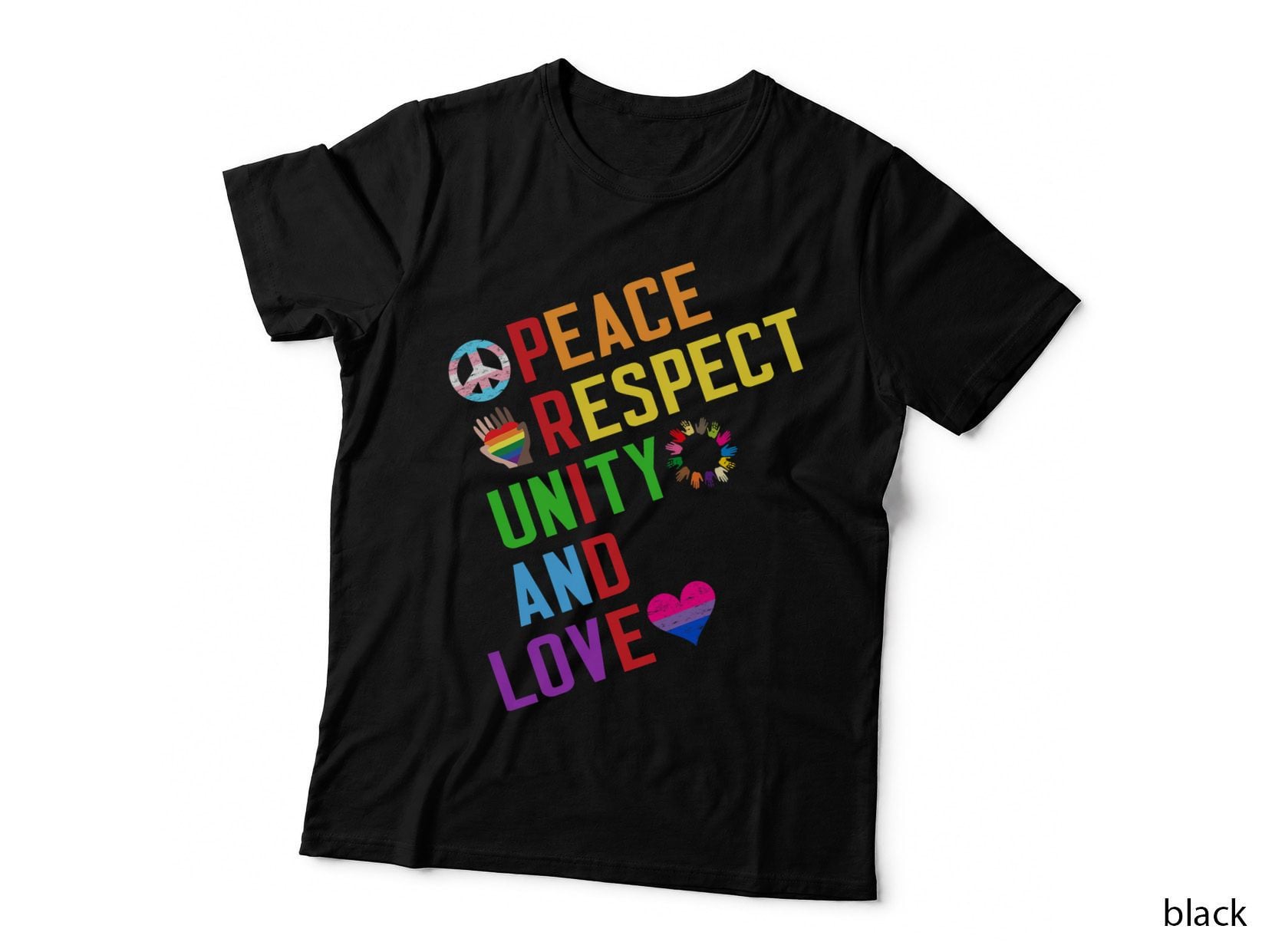 Pride Peace Respect Unity and Love LGBT Symbol T-Shirt