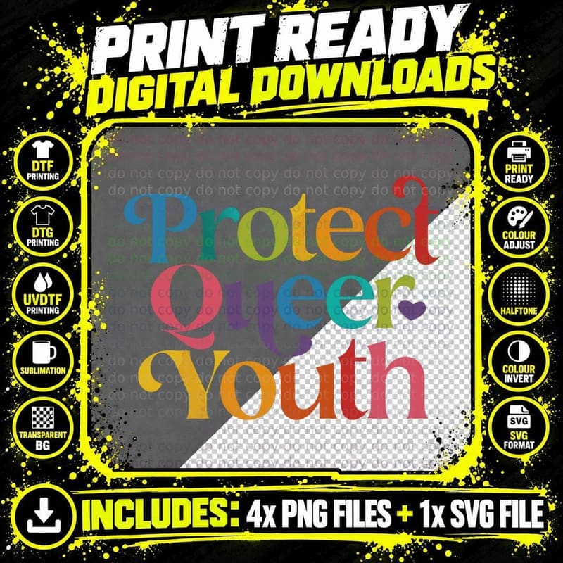 Protect Queer Youth Protect Trans Kids Queer Pride Lgbtq Png SVG Digital Bundle