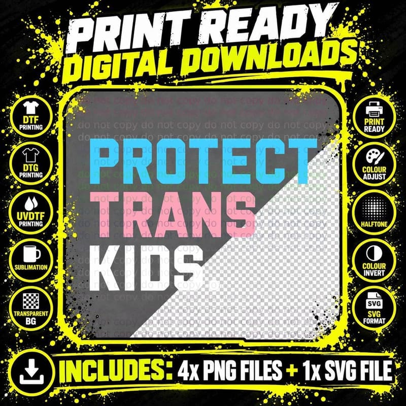 Protect Trans Kids - LGBT Support LGBT Pride T-Shirt Png SVG Digital Bundle