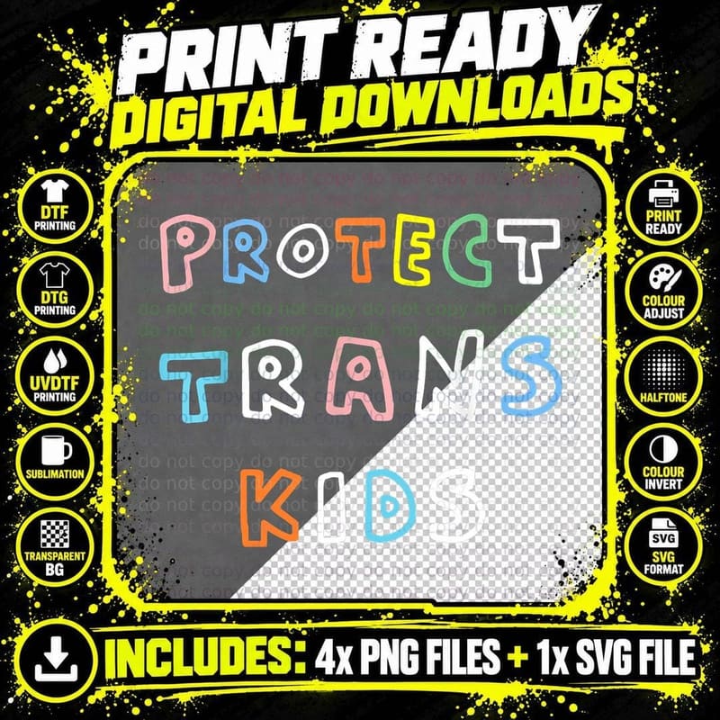 Protect Trans Kids Protect Trans Kidstransgender LGBT Png SVG Digital Bundle