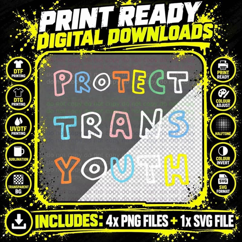 Protect Trans Youth Kidstransgender LGBT Pride Png SVG Digital Bundle