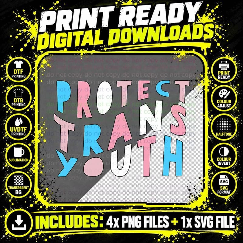 Protect Trans Youth, LGBT Support, Transgender LGBT Png SVG Digital Bundle