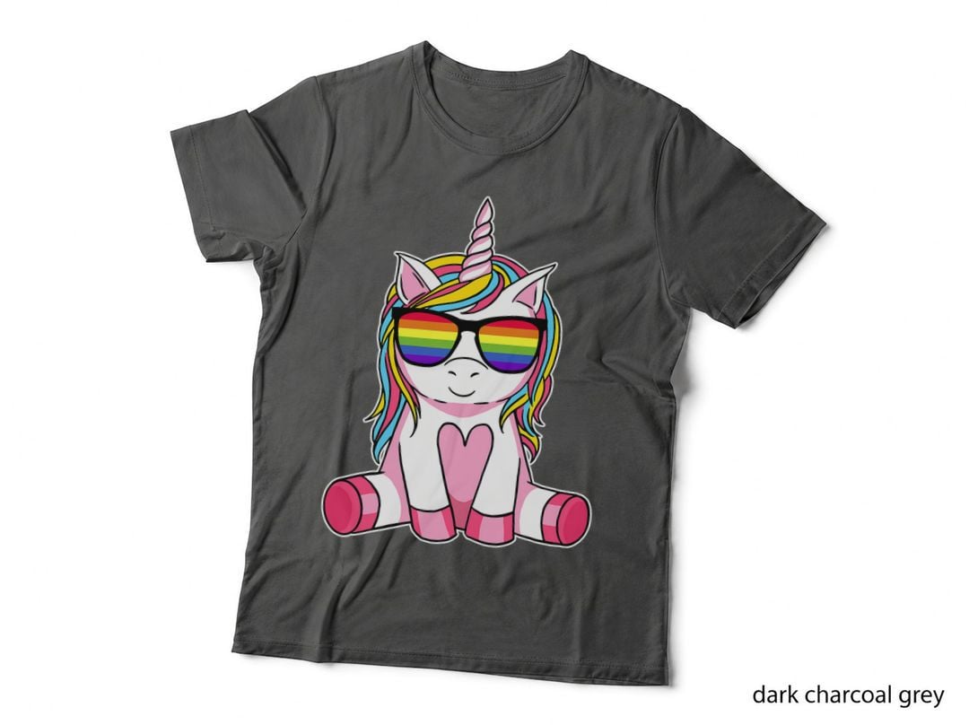 Proud Ally Unicorn Gay Pride LGBT Lesbian Rainbow Sunglasses T-Shirt