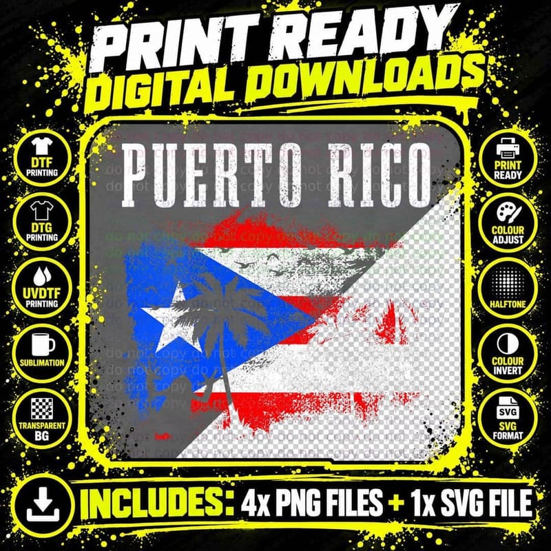Puerto Rico Frog Vintage Puerto Rican Flag Pride Png SVG Digital Bundle