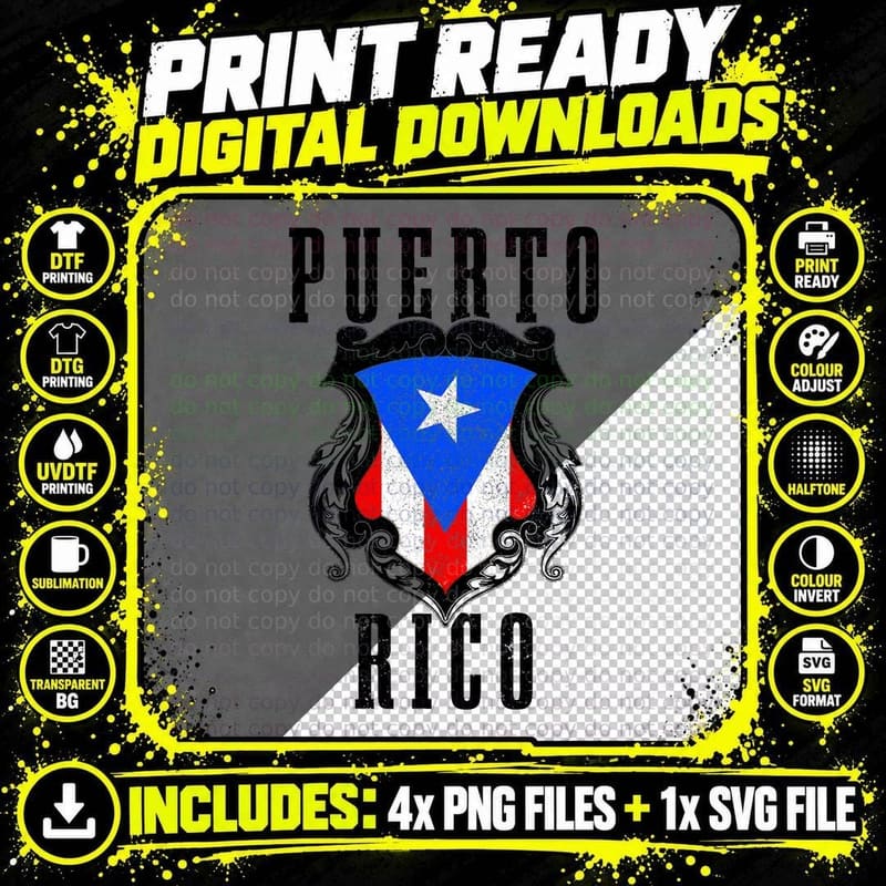 Puerto Rico Vintage Puerto Rican Flag Pride Puerto Rico Png SVG Digital Bundle