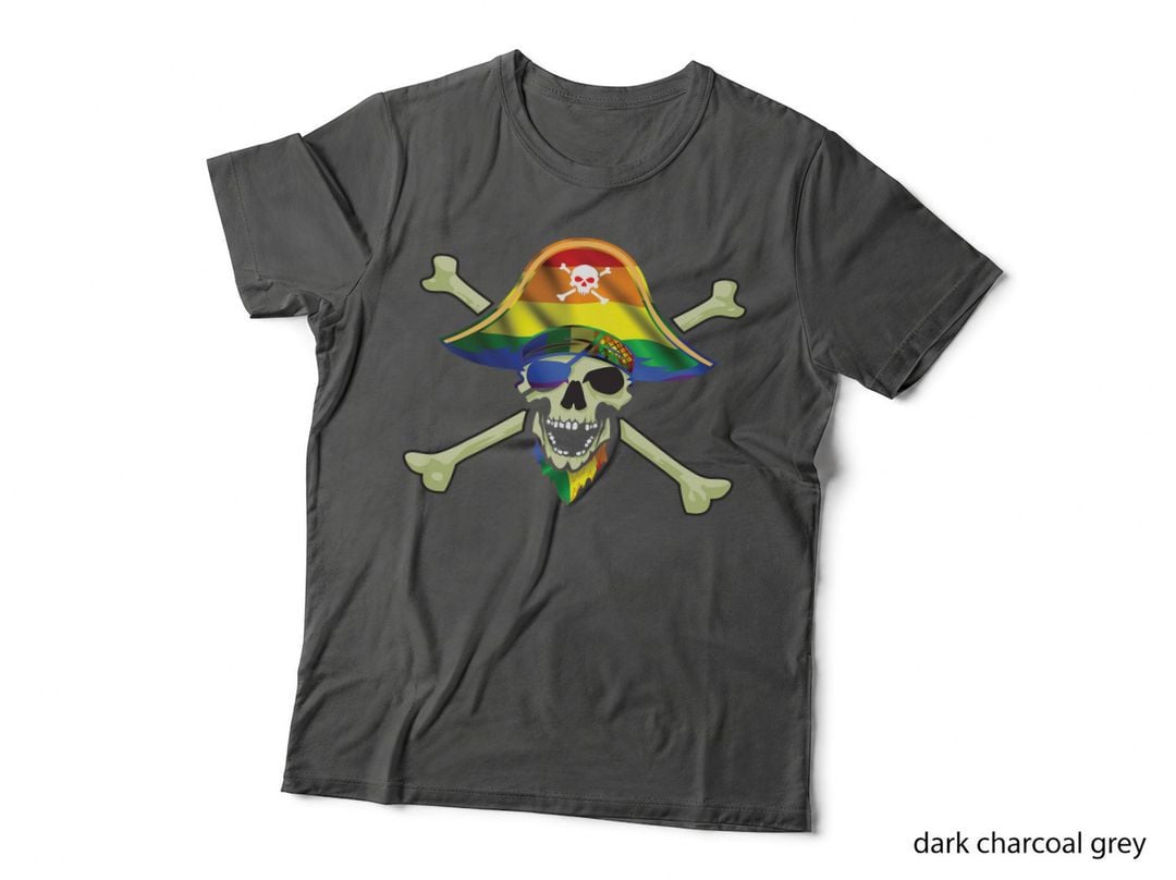 Rainbow Jolly Roger Pirate LGBT Pride Tee Shirt