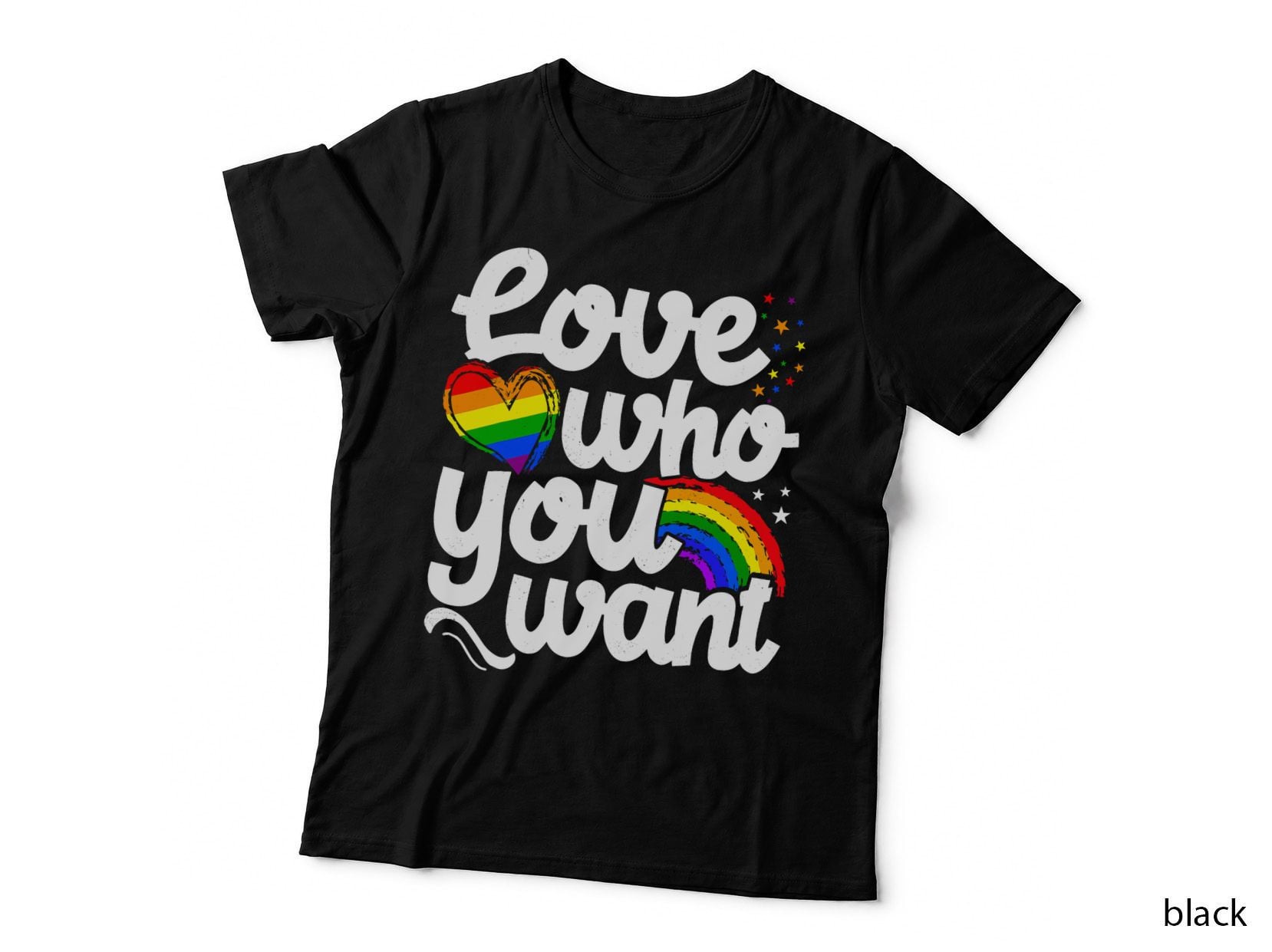 Rainbow LGBTQ Love Who You Want Gay Pride LGBT Men Women T-Shirt