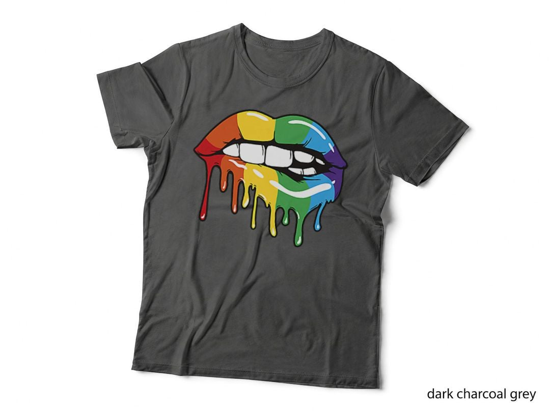 Rainbow Lips Colorful Gay Pride LGBT Flag T-Shirt