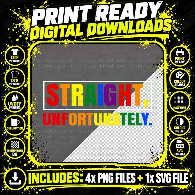 Rainbow Pride Ally LGBT Gay Straight Png SVG Digital Bundle