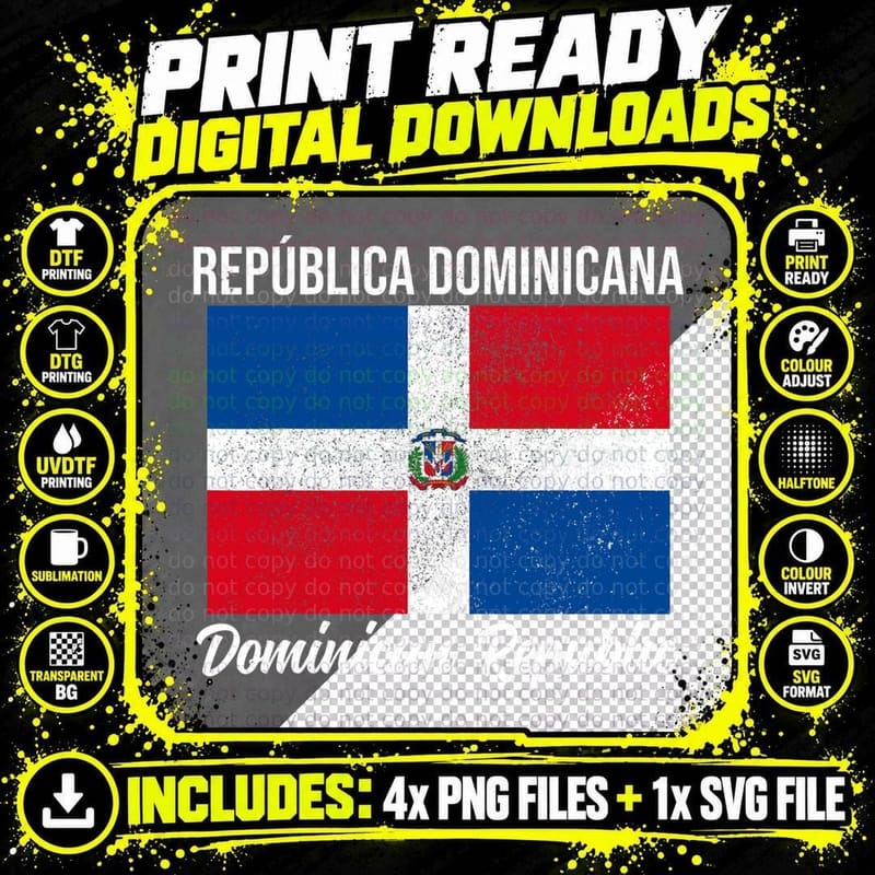 Republica Dominicana Dominican Republic Pride Flag Png SVG Digital Bundle